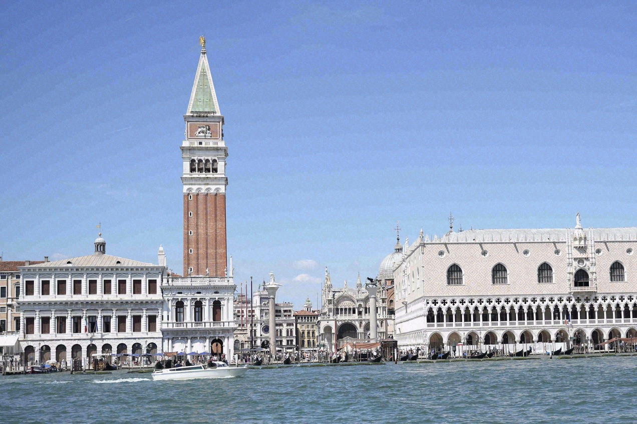 View over the rooftops of Venice towards the Basilica dei Santi Giovanni e Paolo